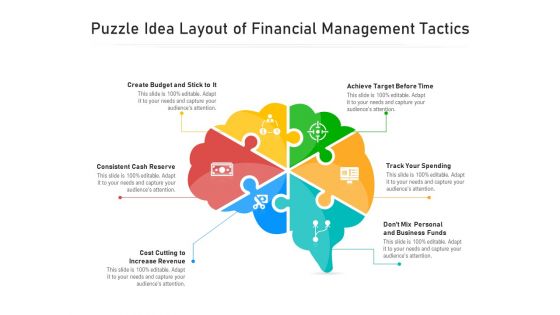 Puzzle Idea Layout Of Financial Management Tactics Ppt PowerPoint Presentation Slides Guidelines PDF