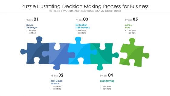 Puzzle Illustrating Decision Making Process For Business Ppt PowerPoint Presentation Layouts Graphics Download PDF