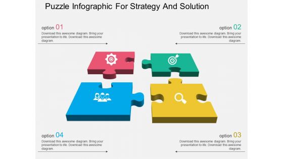 Puzzle Infographic For Strategy And Solution Powerpoint Templates