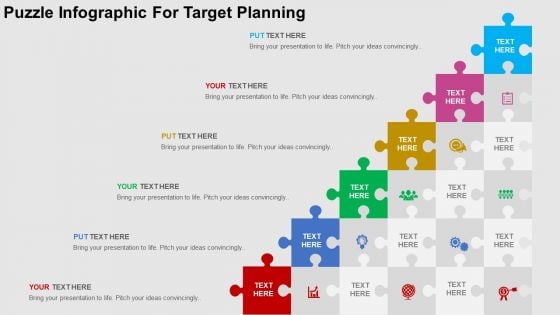 Puzzle Infographic For Target Planning PowerPoint Templates