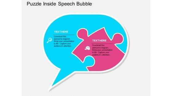 Puzzle Inside Speech Bubble Powerpoint Templates