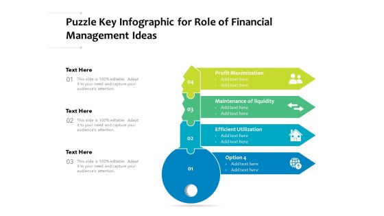 Puzzle Key Infographic For Role Of Financial Management Ideas Ppt PowerPoint Presentation Professional Example PDF