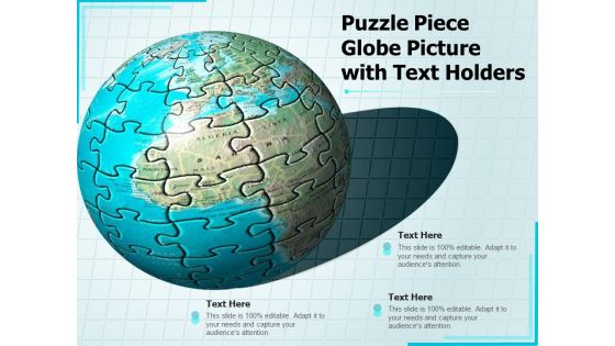 Puzzle Piece Globe Picture With Text Holders Ppt PowerPoint Presentation Slides Influencers PDF