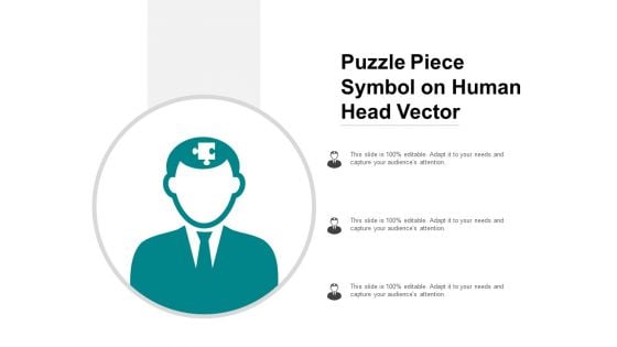 Puzzle Piece Symbol On Human Head Vector Ppt Powerpoint Presentation Styles Icons
