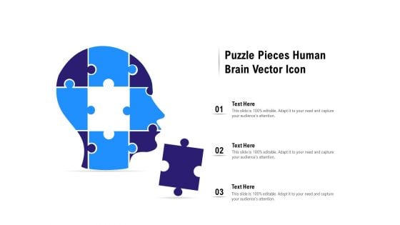 Puzzle Pieces Human Brain Vector Icon Ppt PowerPoint Presentation Icon Portfolio