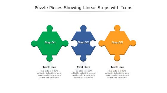 Puzzle Pieces Showing Linear Steps With Icons Ppt PowerPoint Presentation Portfolio Designs Download PDF