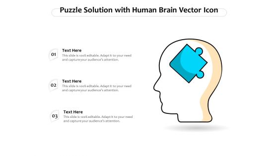 Puzzle Solution With Human Brain Vector Icon Ppt PowerPoint Presentation File Background Images PDF