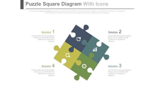 Puzzle Square Diagram With Icons Powerpoint Slides