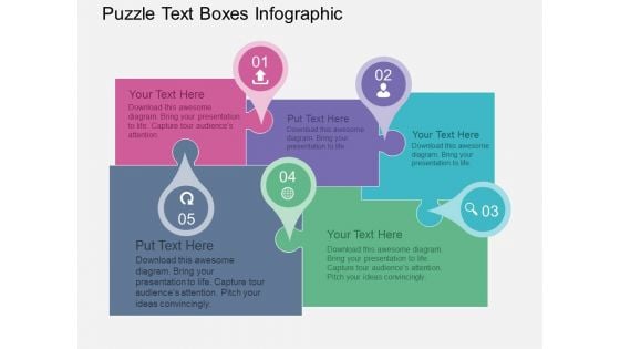 Puzzle Text Boxes Infographic Powerpoint Templates