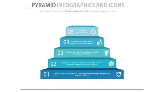 Pyramid Chart With Business Icons Powerpoint Slides