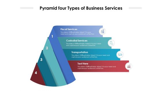 Pyramid Four Types Of Business Services Ppt PowerPoint Presentation Gallery Background Image PDF