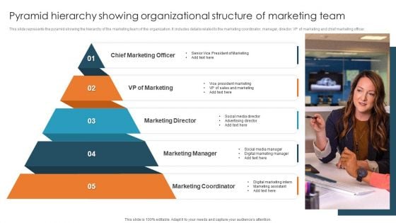 Pyramid Hierarchy Showing Organizational Structure Of Marketing Team Download PDF