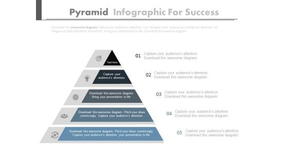 Pyramid Infographics For Marketing Process Powerpoint Slides