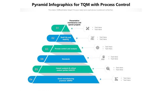 Pyramid Infographics For TQM With Process Control Ppt PowerPoint Presentation Gallery Templates PDF