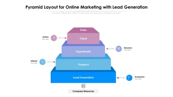 Pyramid Layout For Online Marketing With Lead Generation Ppt PowerPoint Presentation Gallery Outfit PDF