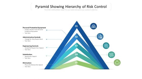 Pyramid Showing Hierarchy Of Risk Control Ppt PowerPoint Presentation Show Examples PDF