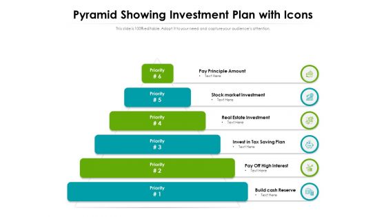 Pyramid Showing Investment Plan With Icons Ppt PowerPoint Presentation Icon Slides PDF