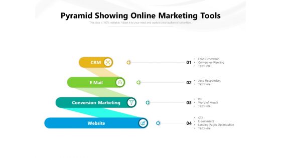 Pyramid Showing Online Marketing Tools Ppt PowerPoint Presentation File Microsoft PDF