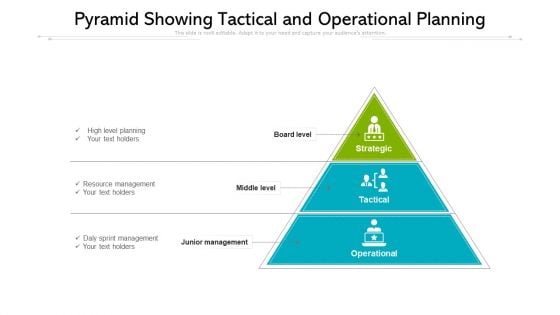 Pyramid Showing Tactical And Operational Planning Ppt PowerPoint Presentation Portfolio Samples PDF