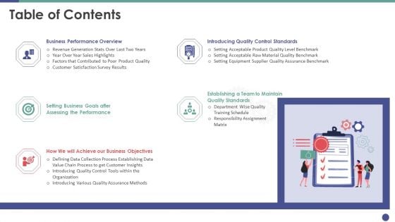 QC Engineering Table Of Contents Ppt Diagram Lists PDF