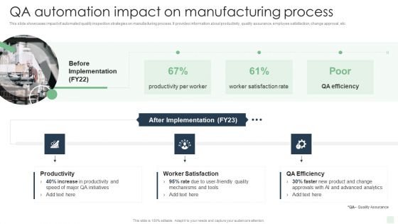 Qa Automation Impact On Manufacturing Process Automated Manufacturing Process Deployment Brochure PDF Qa Automation Impact On Manufacturing Process Automated Manufacturing Process Deployment Brochure PDF