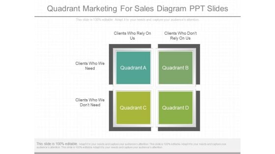 Quadrant Marketing For Sales Diagram Ppt Slides