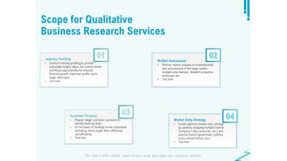 Qualitative Market Research Study Scope For Qualitative Business Research Services Demonstration PDF Qualitative Market Research Study Scope For Qualitative Business Research Services Demonstration PDF