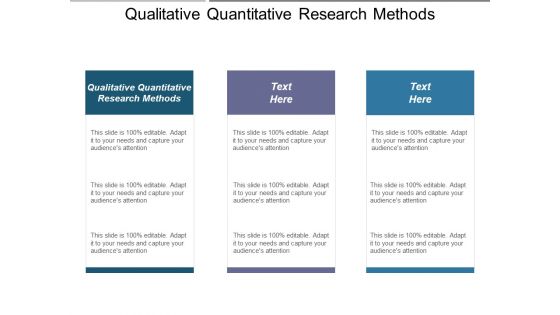 Qualitative Quantitative Research Methods Ppt PowerPoint Presentation Outline Design Templates