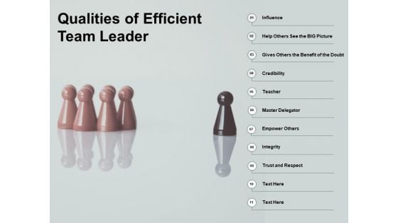 Qualities Of Efficient Team Leader Ppt PowerPoint Presentation Inspiration Picture