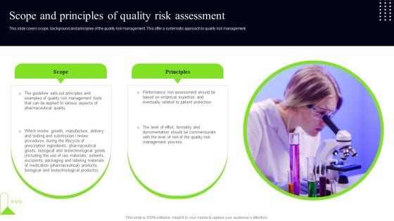 Quality Assessment Scope And Principles Of Quality Risk Assessment Mockup PDF