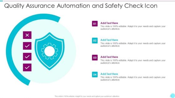 Quality Assurance Automation And Safety Check Icon Sample PDF