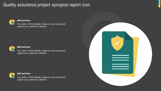 Quality Assurance Project Synopsis Report Icon Structure PDF