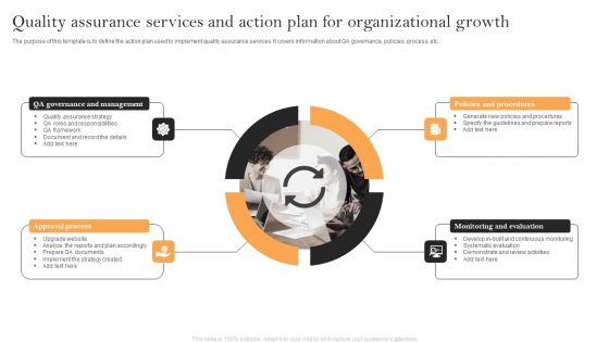 Quality Assurance Services And Action Plan For Organizational Growth Formats PDF