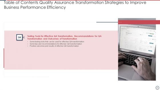 Quality Assurance Transformation Strategies To Improve Business Performance Efficiency Ppt PowerPoint Presentation Complete Deck With Slides