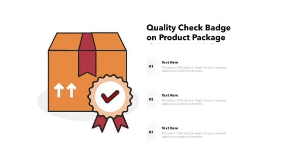 Quality Check Badge On Product Package Ppt PowerPoint Presentation File Example PDF