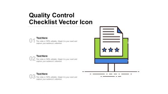 Quality Control Checklist Vector Icon Ppt PowerPoint Presentation Outline Show PDF