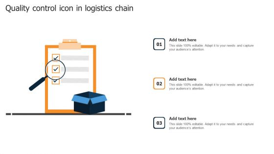 Quality Control Icon In Logistics Chain Brochure PDF