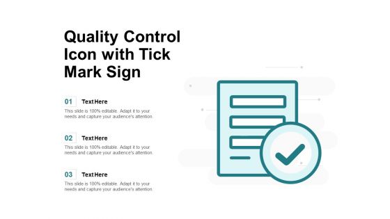 Quality Control Icon With Tick Mark Sign Ppt PowerPoint Presentation File Rules PDF