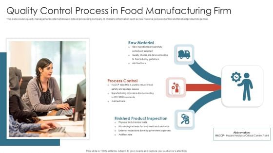 Quality Control Process In Food Manufacturing Firm Background PDF