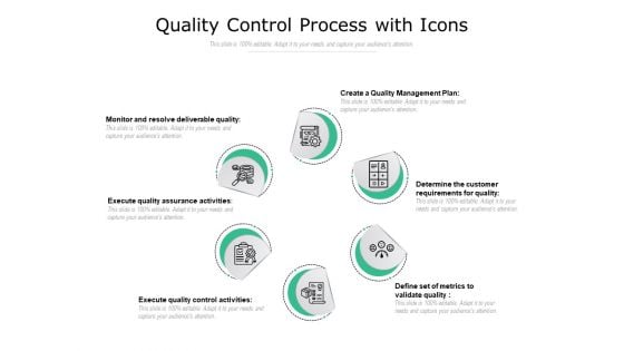 Quality Control Process With Icons Ppt PowerPoint Presentation Outline Guide PDF