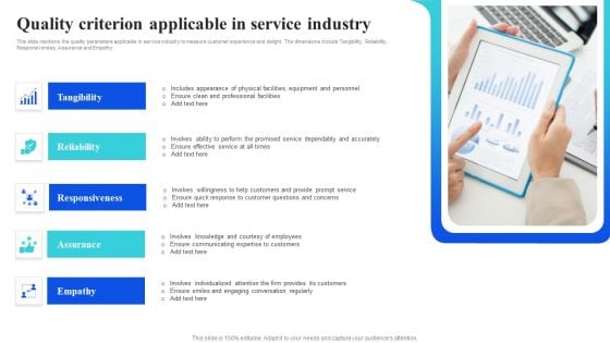 Quality Criterion Applicable In Service Industry Background PDF