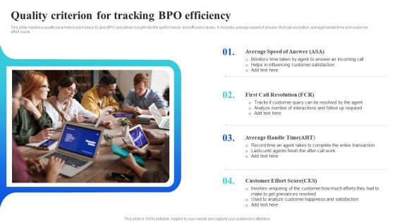 Quality Criterion For Tracking BPO Efficiency Portrait PDF