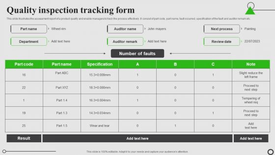 Quality Inspection Tracking Form Structure PDF