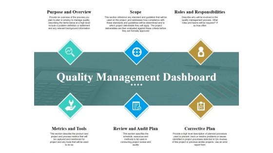 Quality Management Dashboard Ppt PowerPoint Presentation Outline Skills