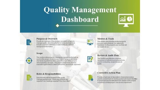 Quality Management Dashboard Ppt PowerPoint Presentation Summary Graphic Tips