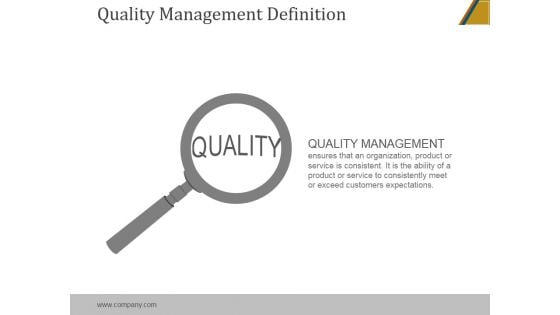 Quality Management Definition Ppt PowerPoint Presentation Clipart