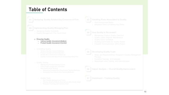 Quality Management Plan QMP Ppt PowerPoint Presentation Complete Deck With Slides Slide10