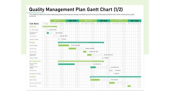 Quality Management Plan QMP Quality Management Plan Gantt Chart Design Clipart PDF