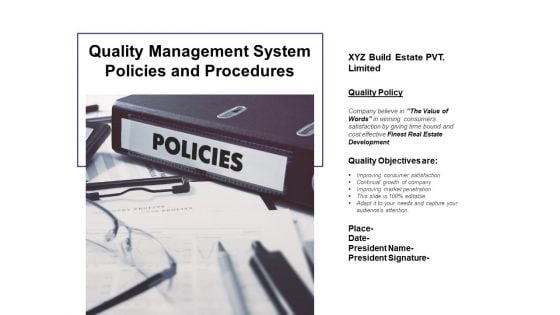 Quality Management System Policies And Procedures Ppt PowerPoint Presentation Infographics Graphics Download