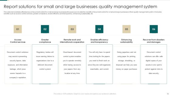 Quality Management System Report Ppt PowerPoint Presentation Complete Deck With Slides Slide12